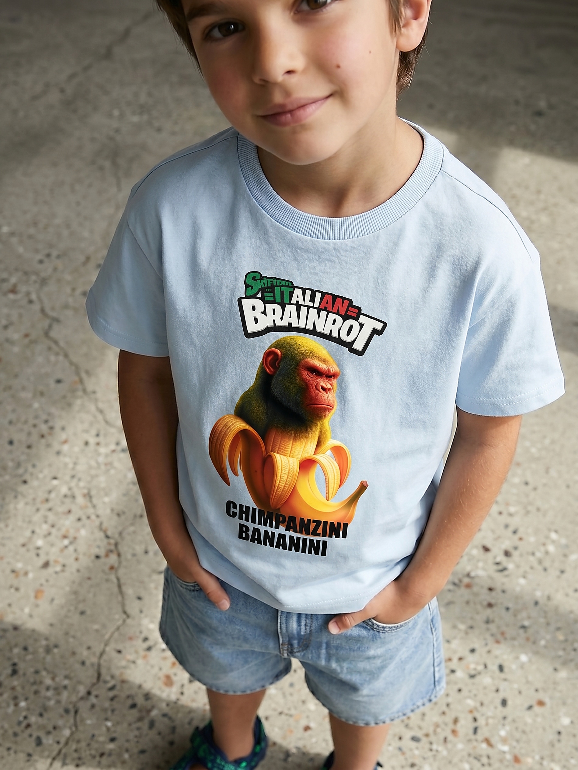 Bawełniana koszulka z nadrukiem Italian Brainrot Chimpanzini Bananini
