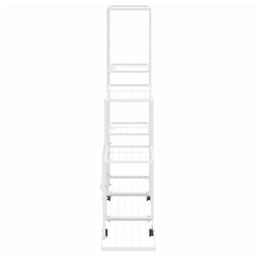 NNEVL Flower Stand with Wheel 94.5x25x92.5 cm White Metal