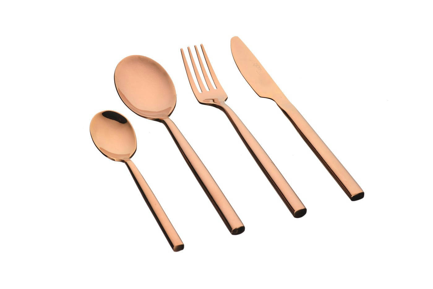 NUDE - Lot de 24 couverts de table en inox cuivre