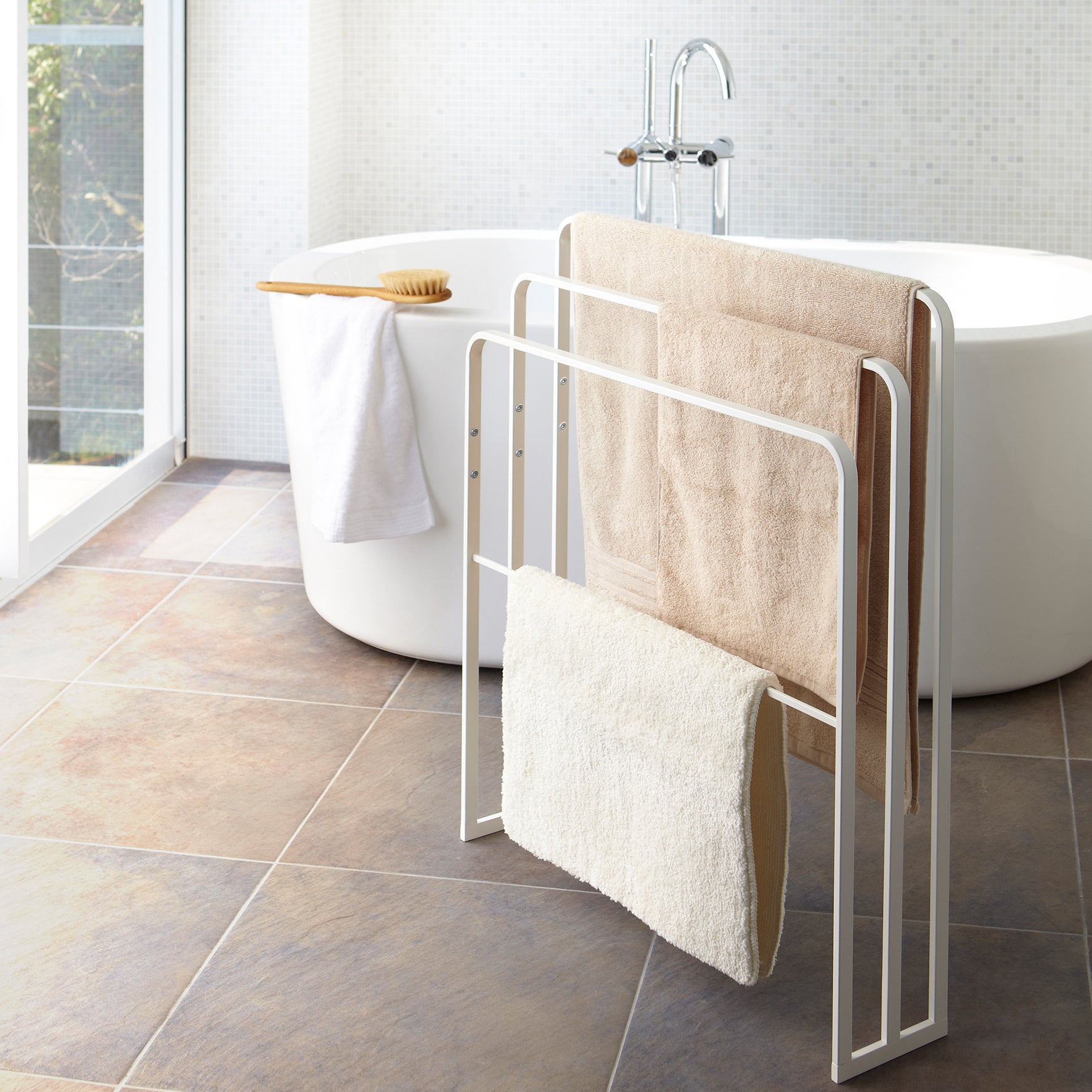 Yamazaki Tower Handdoekhouder - Wit