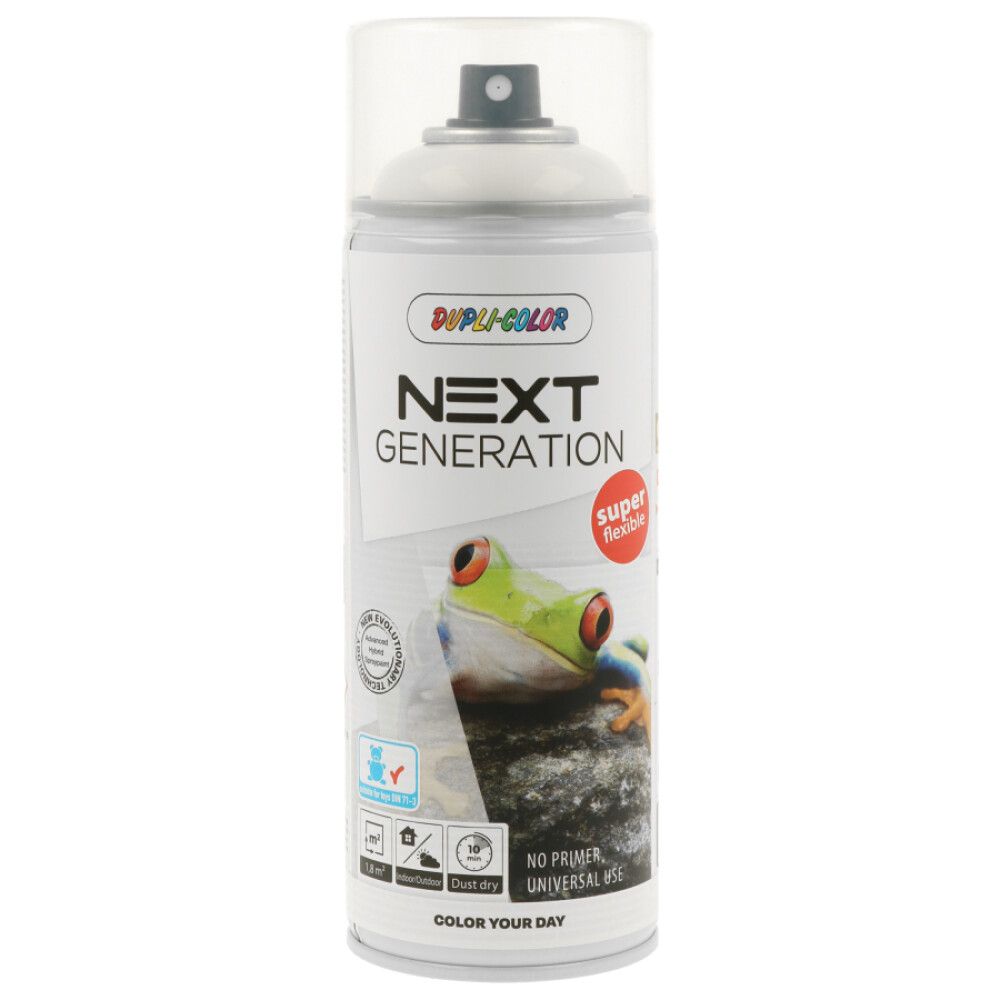SPRAYMALING DUPLI-COLOR NEXT RAL 9010 REN HVIT MATT HVIT 400ML