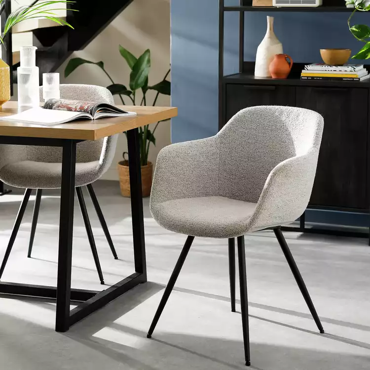 Habitat Noella Fabric Dining Chair - Natural