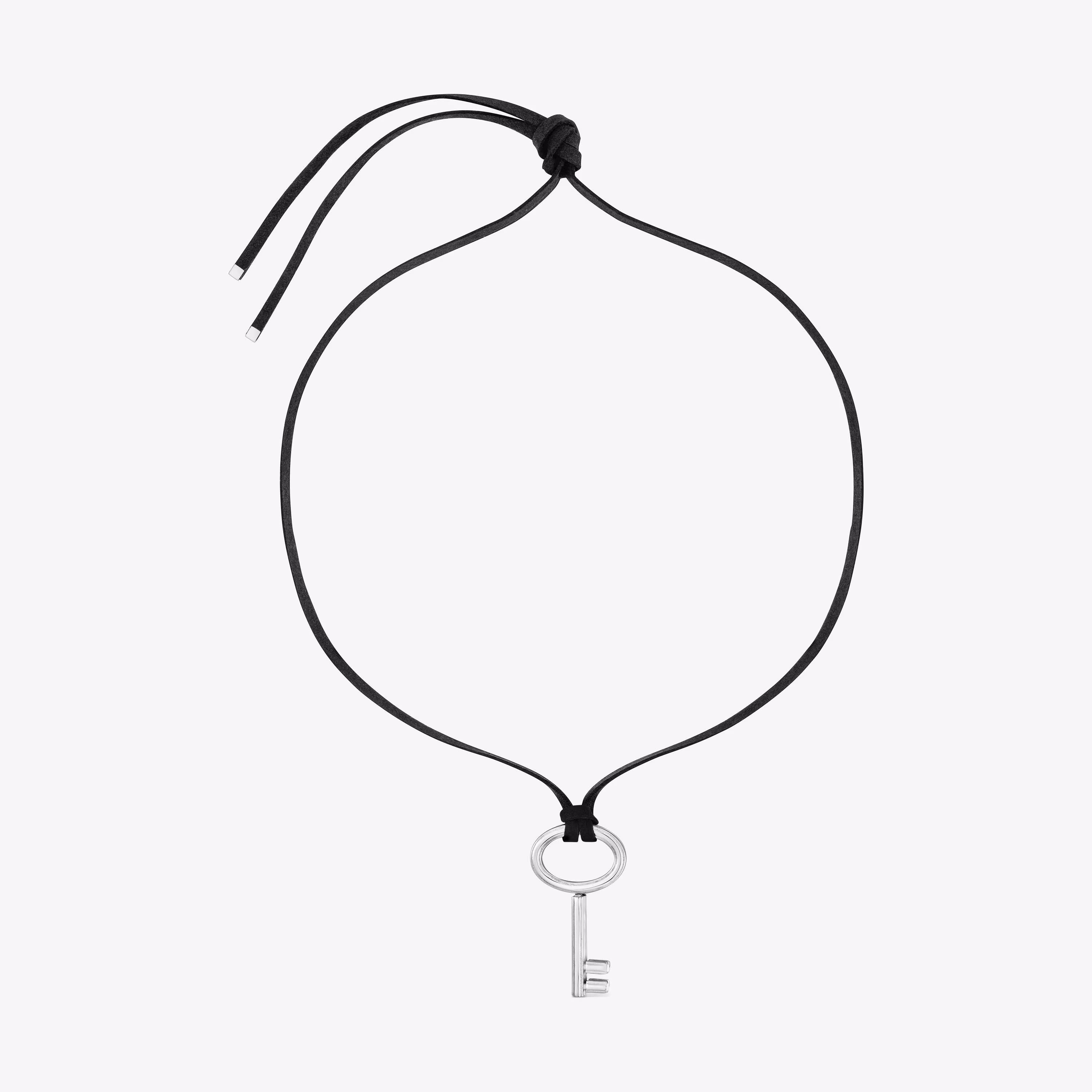 Collar llave de acero y cordón negro TOUS Charming