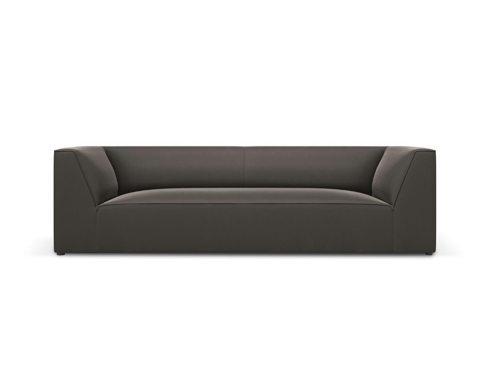 RUBY - Canapé 3 places en tissu velours gris foncé