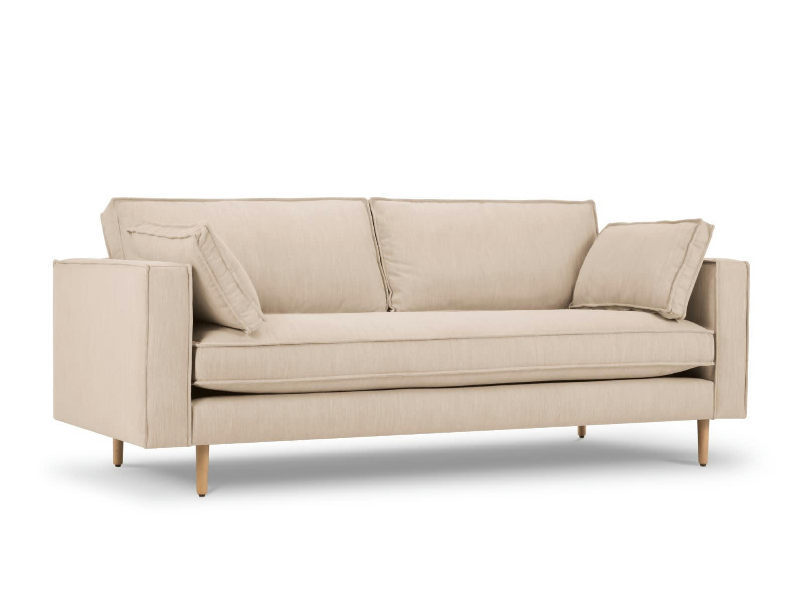 ALEXIS - Canapé 3 places en Tissu Structurel Beige