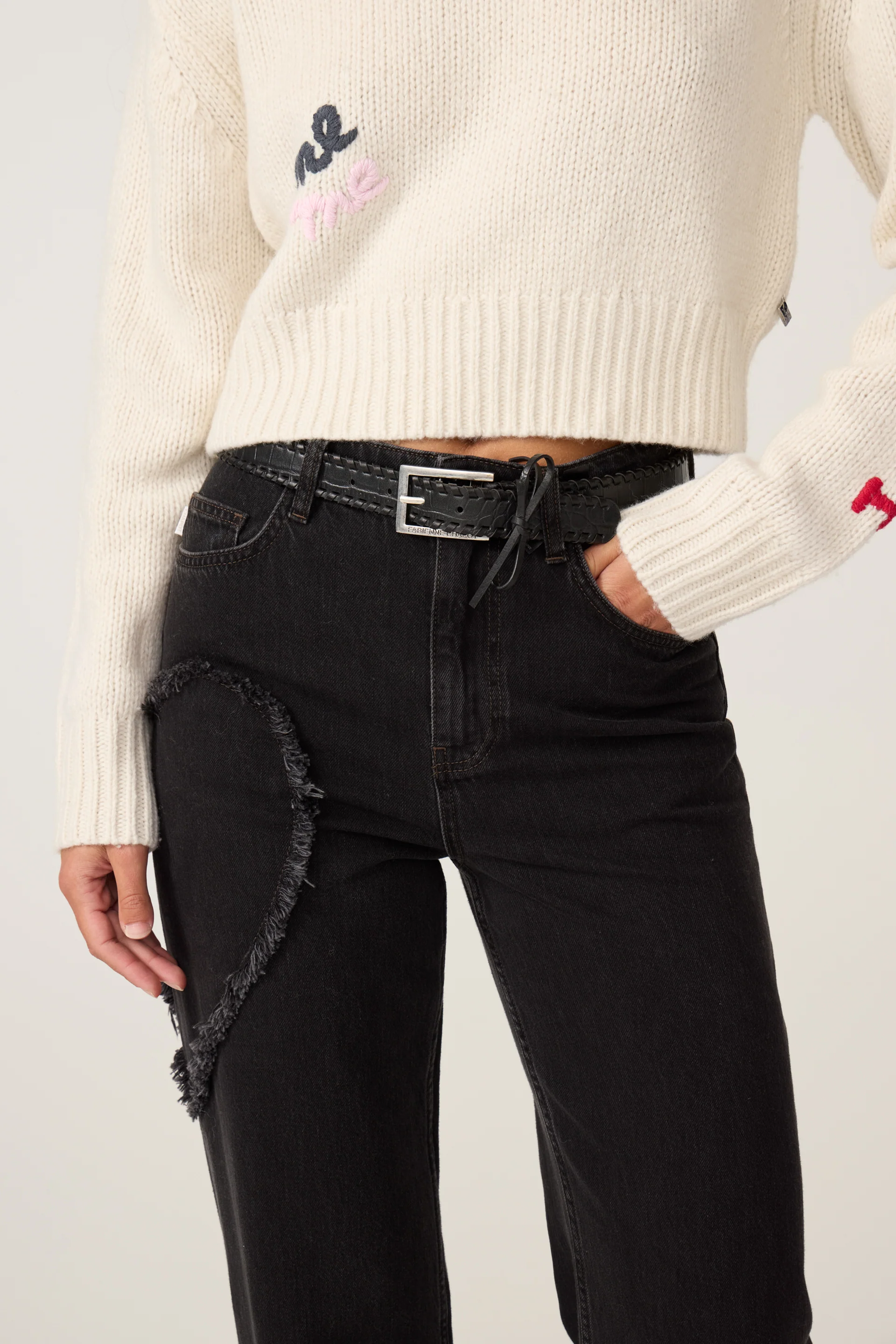 Sailen Lace-up Belt Croco | Black