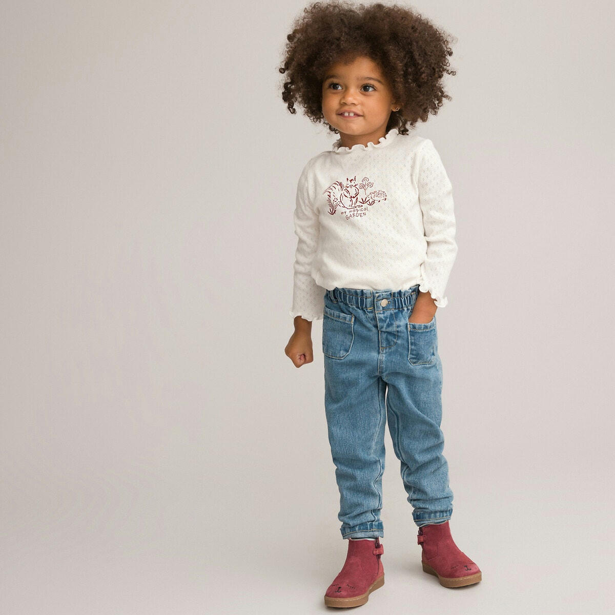 Lot 3 T-shirts manches longues, maille pointelle