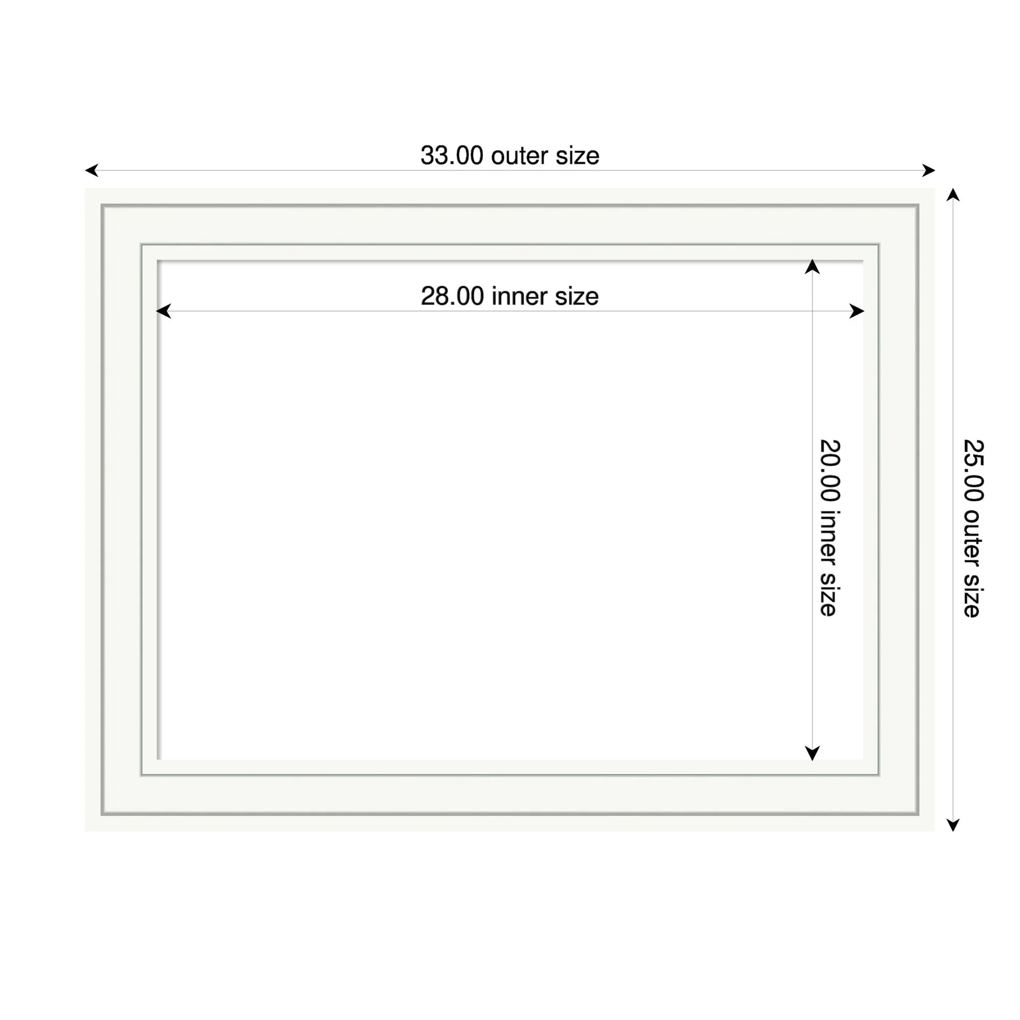Amanti Art Craftsman White Framed Dry Erase Magnetic Board