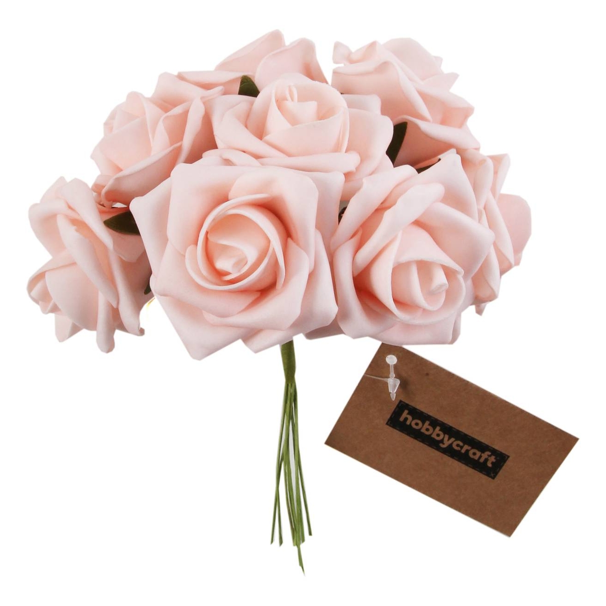Light Pink Open Rose Bouquet 8 Pieces