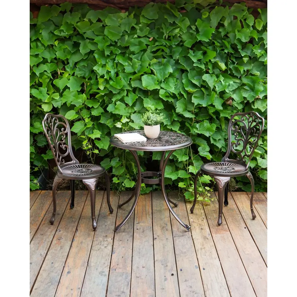 TRIORA - Tuinstoel set van 2 - Bruin - Aluminium