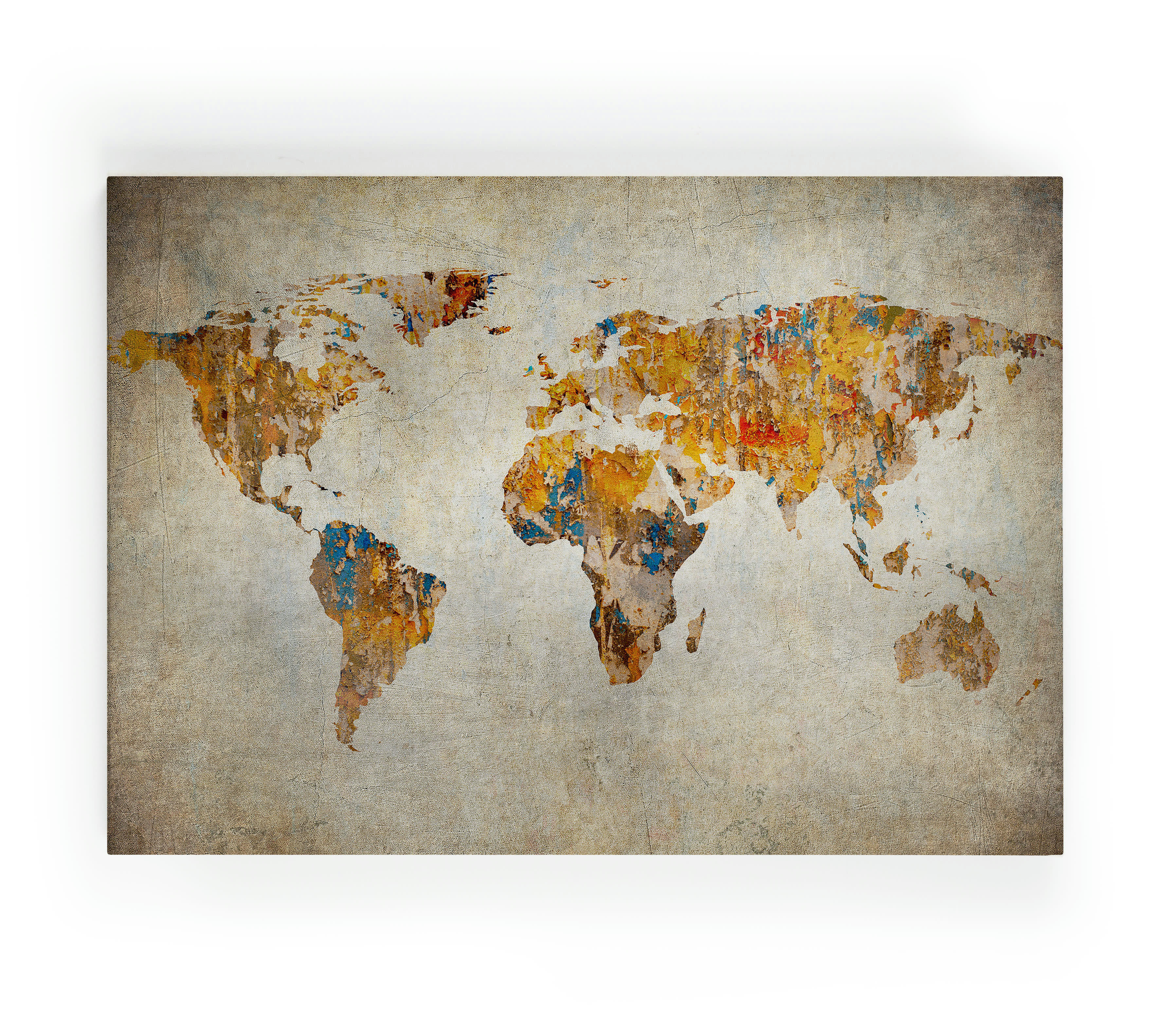 VINTAGE MAP - Peinture sur toile 60x40 imprimé HD carte d