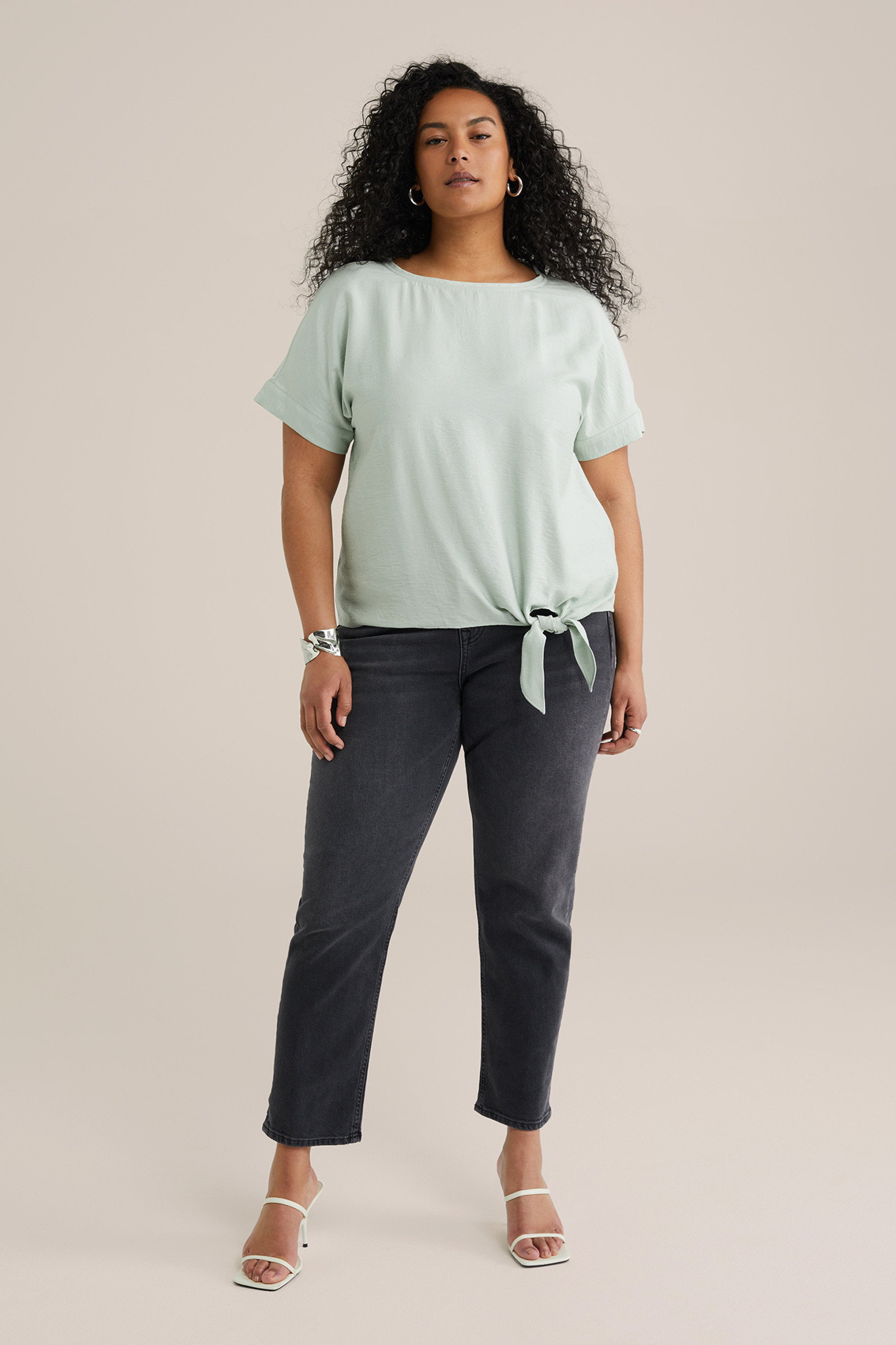 Dames top met strikdetail - Curve