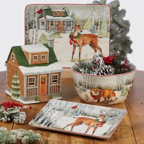 Certified International Winter Forest 10.75-inch Dinner Plates (Set of 4)