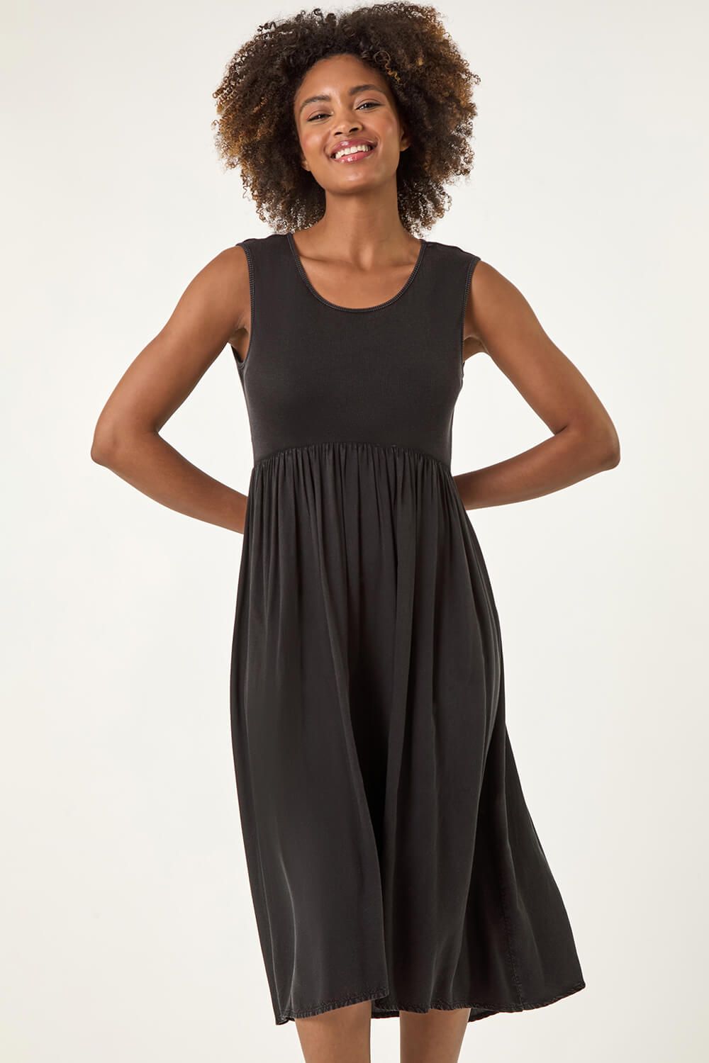 Roman Ribbed Stretch Midi Dress