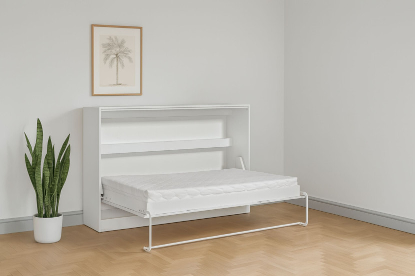 Półkotapczan Perfekt 120x200 poziomy z materacem Biały