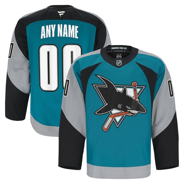 San Jose Sharks  Alternate Authentic Pro Custom Jersey - Teal
