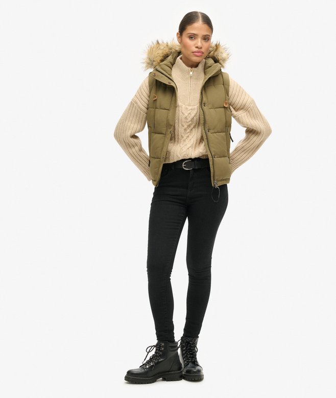 Everest Faux Fur Puffer Gilet