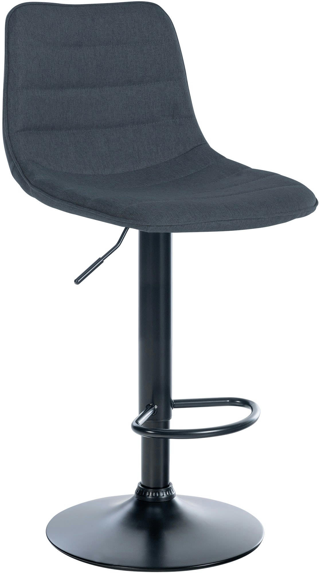 LEX - Tabouret de bar ajustable pivotant en tissu Gris foncé
