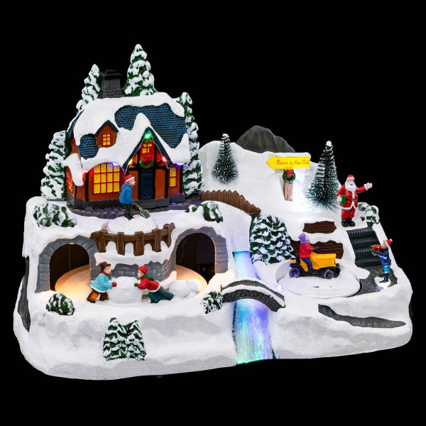 Dekoracja - scenka LED z ruchomym traktorem 25x40,5 cm