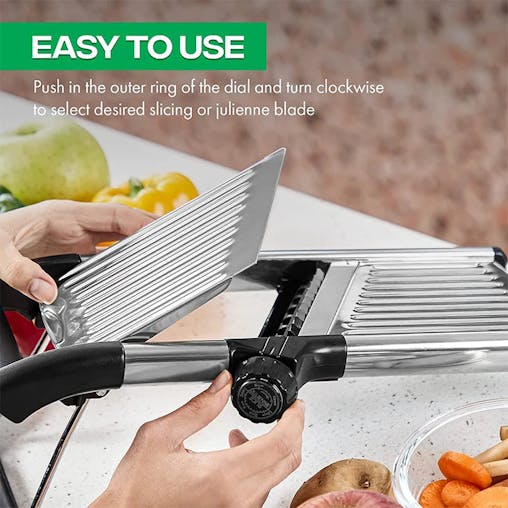 NNEOBA Adjustable Slicer Stainless Steel Vegetable Cutter Chopper Black