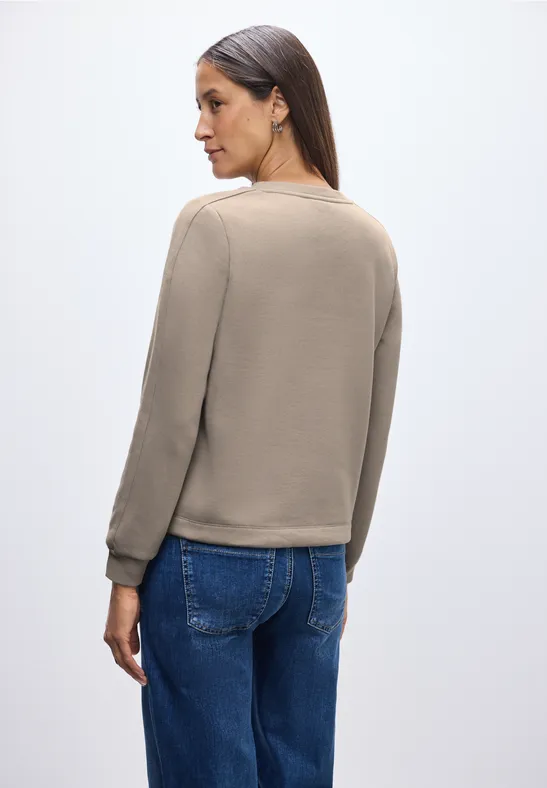 Sweatshirt mit Rippdetail