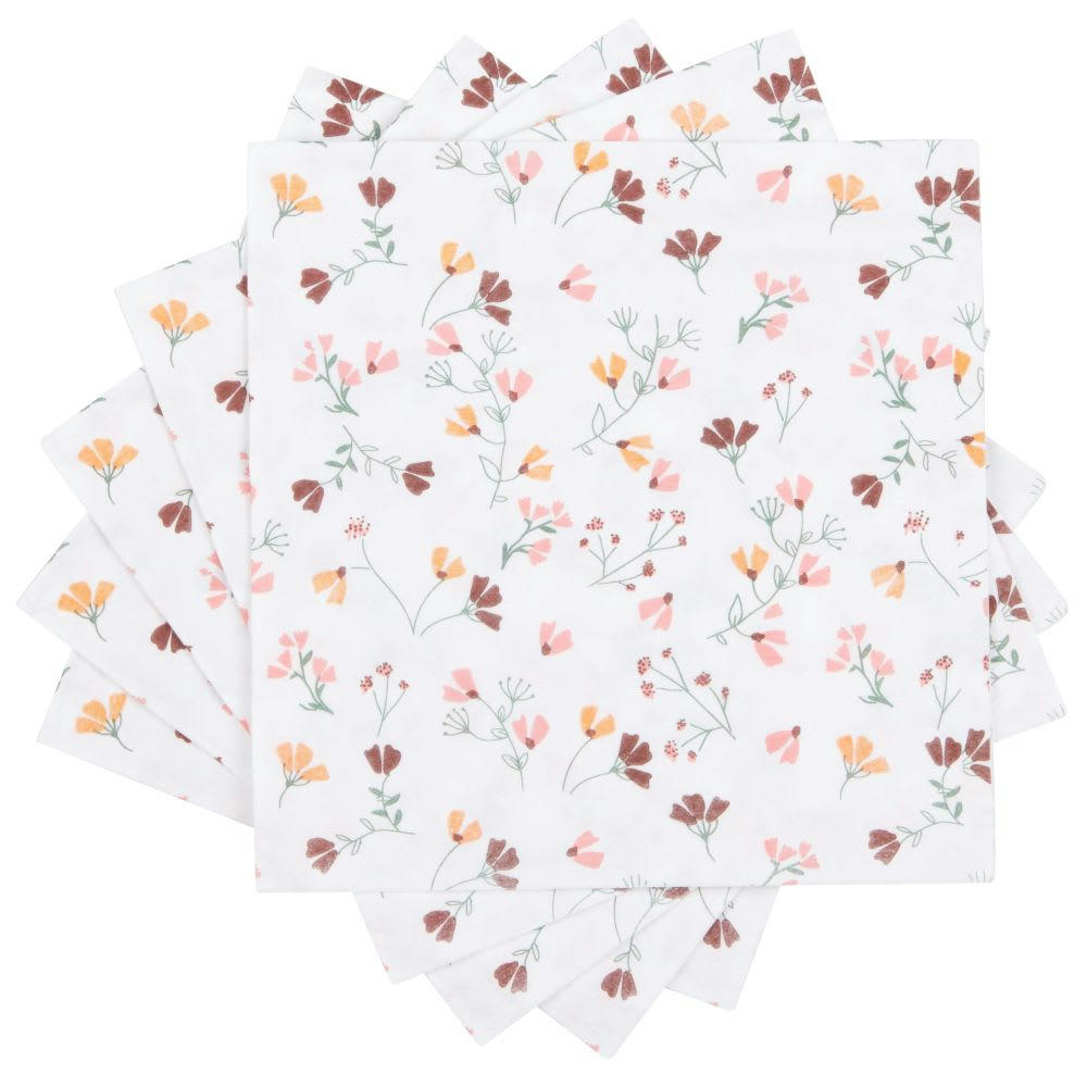 - Serviettes en papier motifs petites fleurs multicolores (x20)
