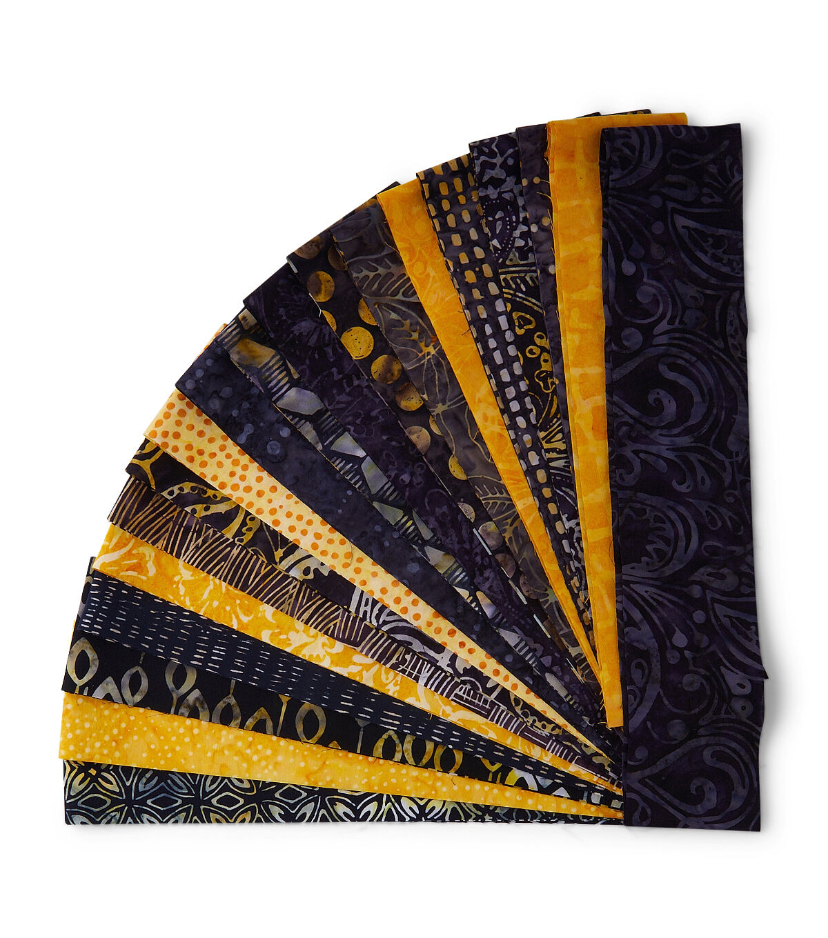 18 x 22 Hi Fashion Batik Honeybee on Black Cotton Fabric Strips 40pc