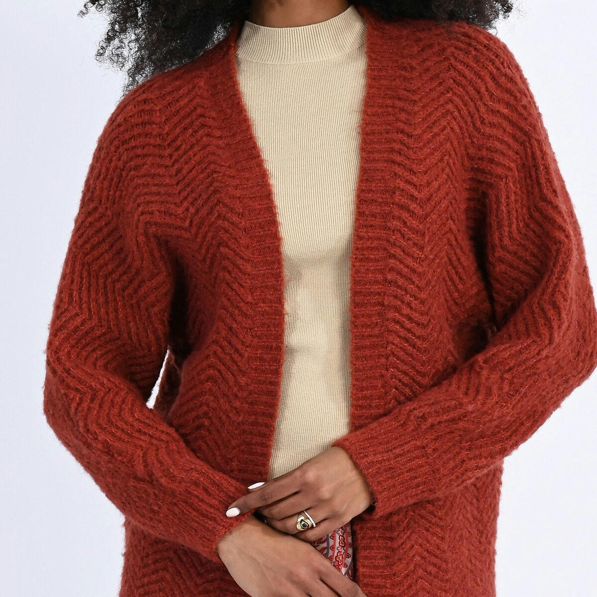 Gilet cardicool maille fantaisie graphique