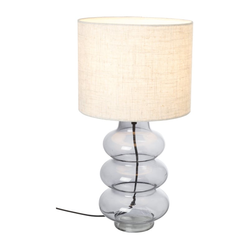 Lampvoet ribbel - grijs - &Oslash;14.5x31.5 cm