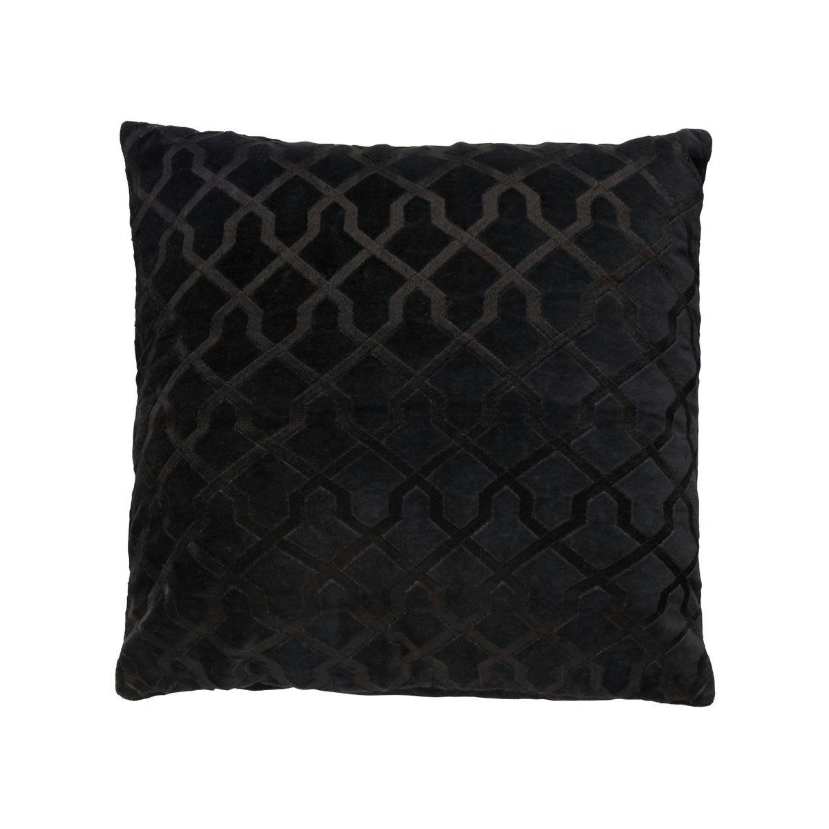 FORKS - Coussin 100% coton carré 45x45 cm noir