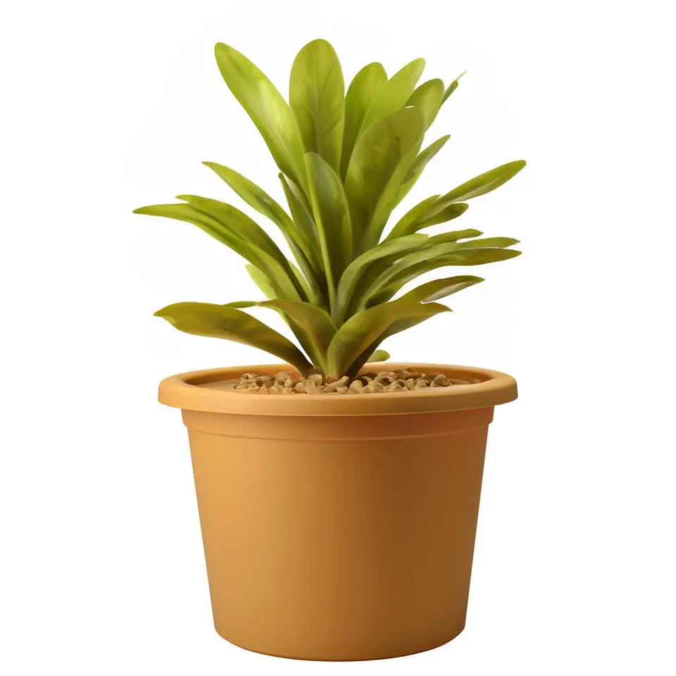 Pro Garden Plantenpot - kunststof - okergeel - D23 x H21 cm