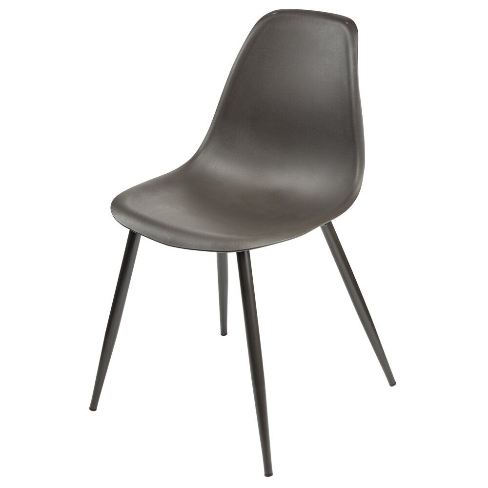 Chaise First assise polypropylène pieds métal noire L42,5xP50xH78,5cm