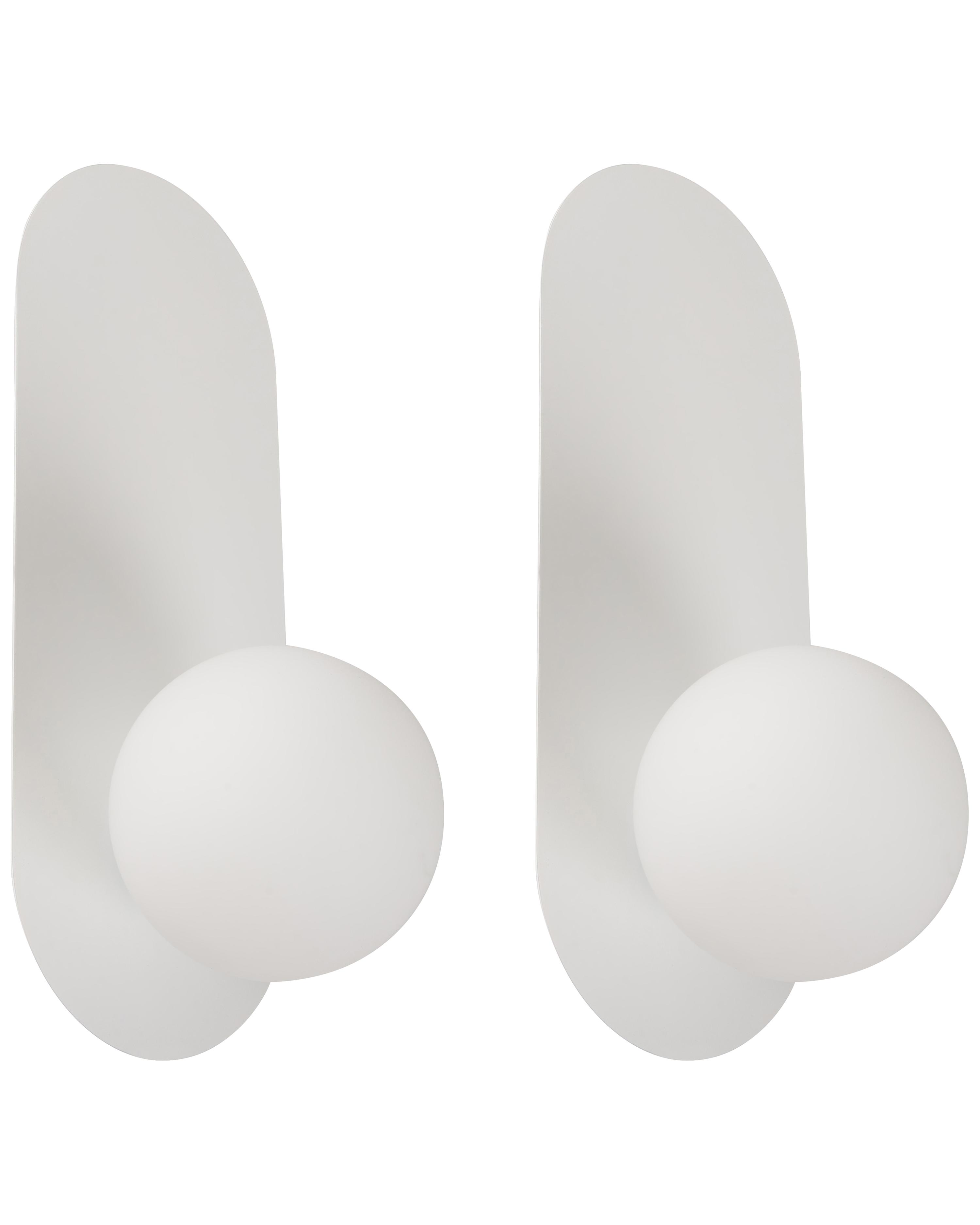 Set of 2 Wall Lamps LEISI White