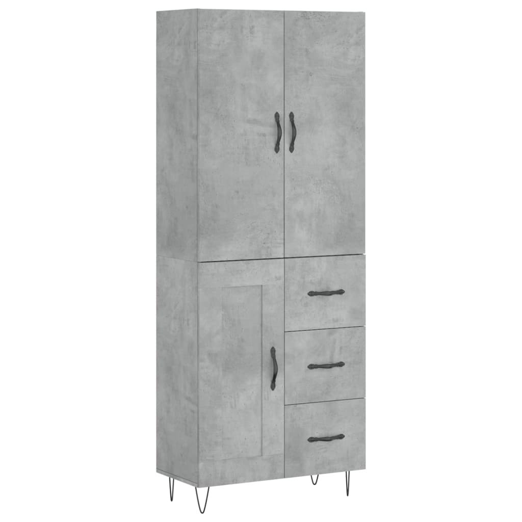 Szafka Szara Beton z Drzwiami 69.5x34x180 cm do Salonu Pokoju
