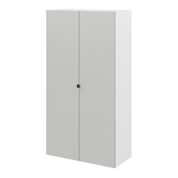 Armoire penderie portes battantes gris clair et blanc GoodHome Atomia H. 187 x L. 100 x P. 45 cm