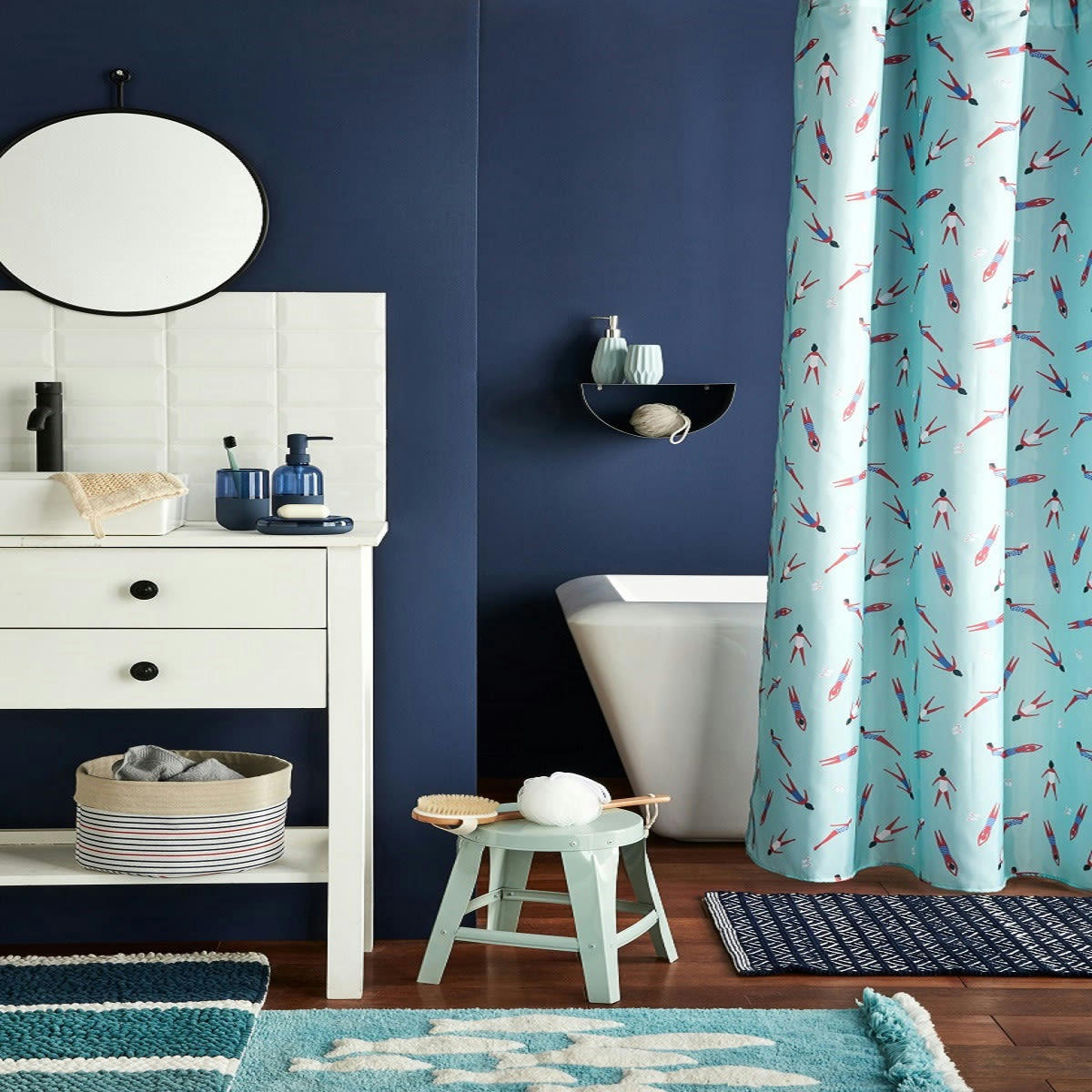 AQUA POOL - Rideau de douche imprimé 180x200cm