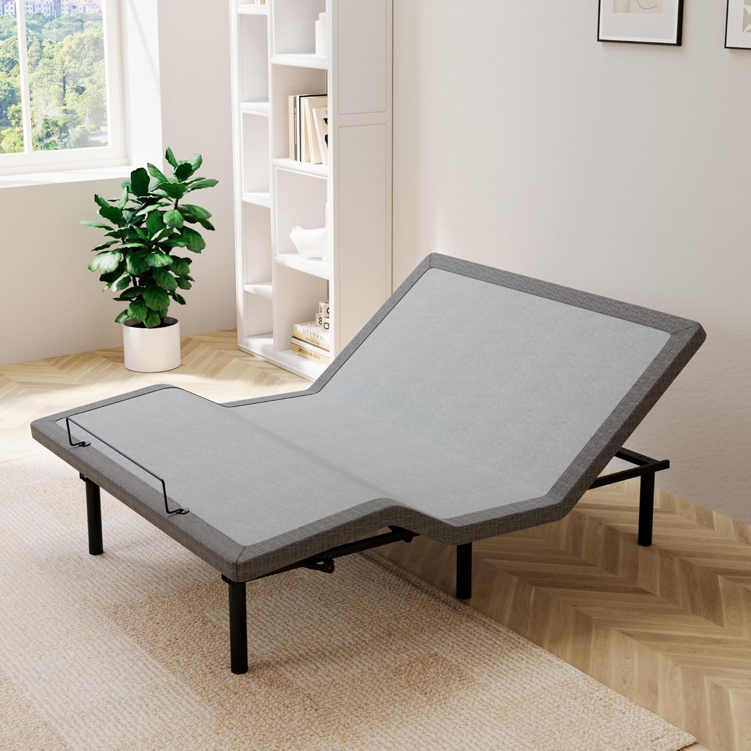 ESHINE Adjustable Bed Frame Smart Bed Queen - Quick 5 Min Installation, Electric Base with Massage, Ergonomic Foot & Head Incline, Zero Gravity, Dual USB Ports, Under Bed Light