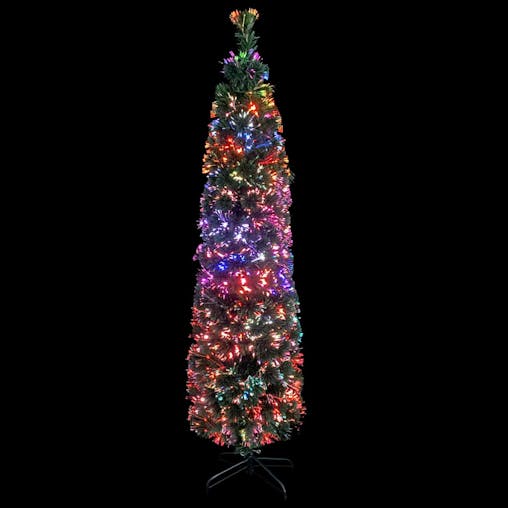 NNEVL Artificial Slim Christmas Tree with Stand 120 cm Fibre Optic