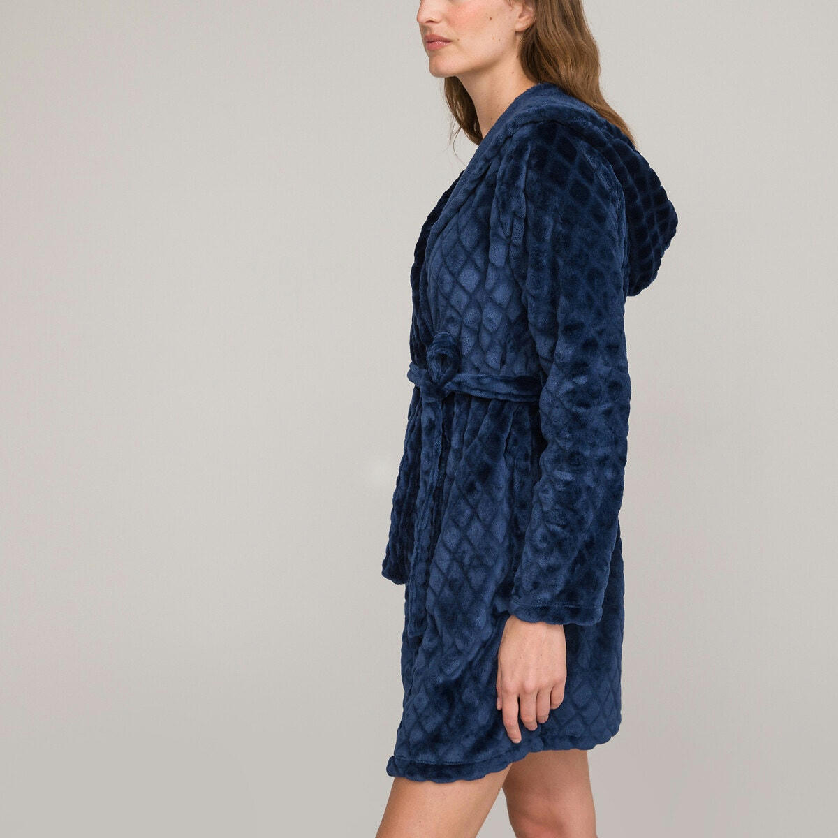 Robe de chambre à capuche, en maille polaire