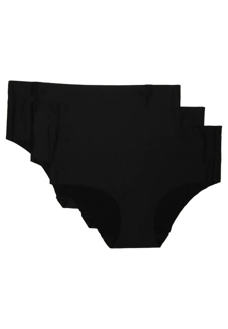Womens 3pk Black No VPL Briefs