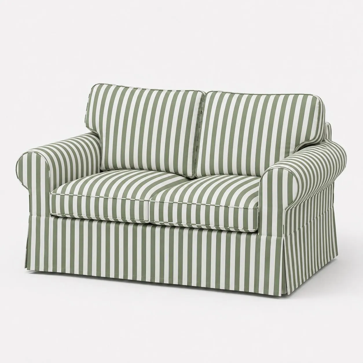 Striped Cover Compatible with IKEA EKTORP 2-Seat Sofa – Water-Repellent Cotton Blend Loveseat Slipcover
