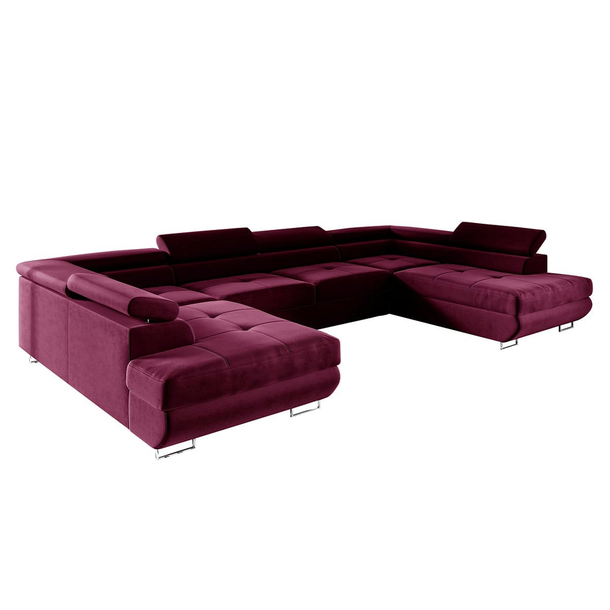 - Canapé en u 5 places convertible bordeaux