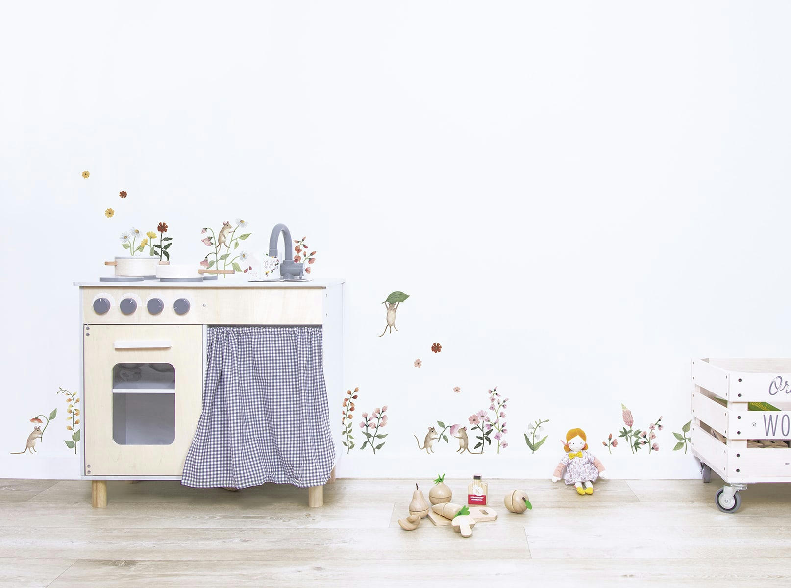 QUEYRAN - Stickers fleurs des champs en Vinyle Multicolore 29.7x42 cm