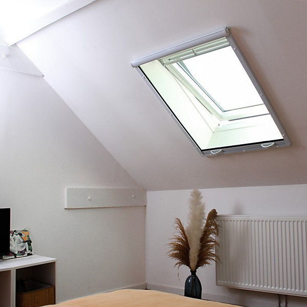 Moustiquaire enroulable alu pour fenêtre de toitL 100 cm x H 120 cm blanc