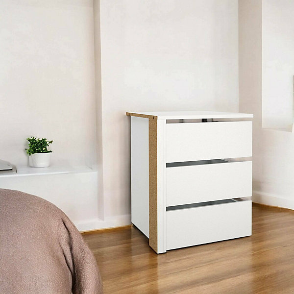 Commode Giacarta, Commode polyvalente, Commode de chambre, Meuble avec tiroirs, 57x55 h70 cm, Blanc