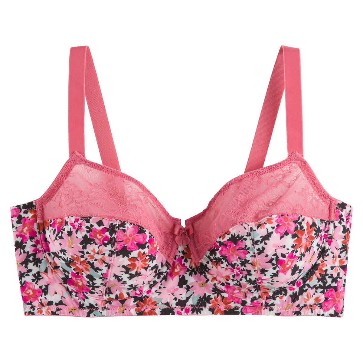 Soutien-gorge bustier microfibre et dentelle