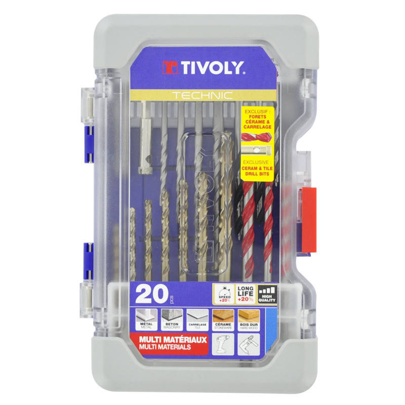 Coffret d'assortiment de forets Technic 20 pièces