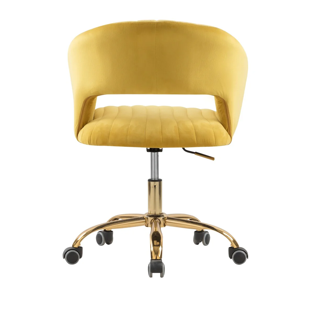 Velvet Upholstered Lift Task Chair with 360掳 Swivel Wheels