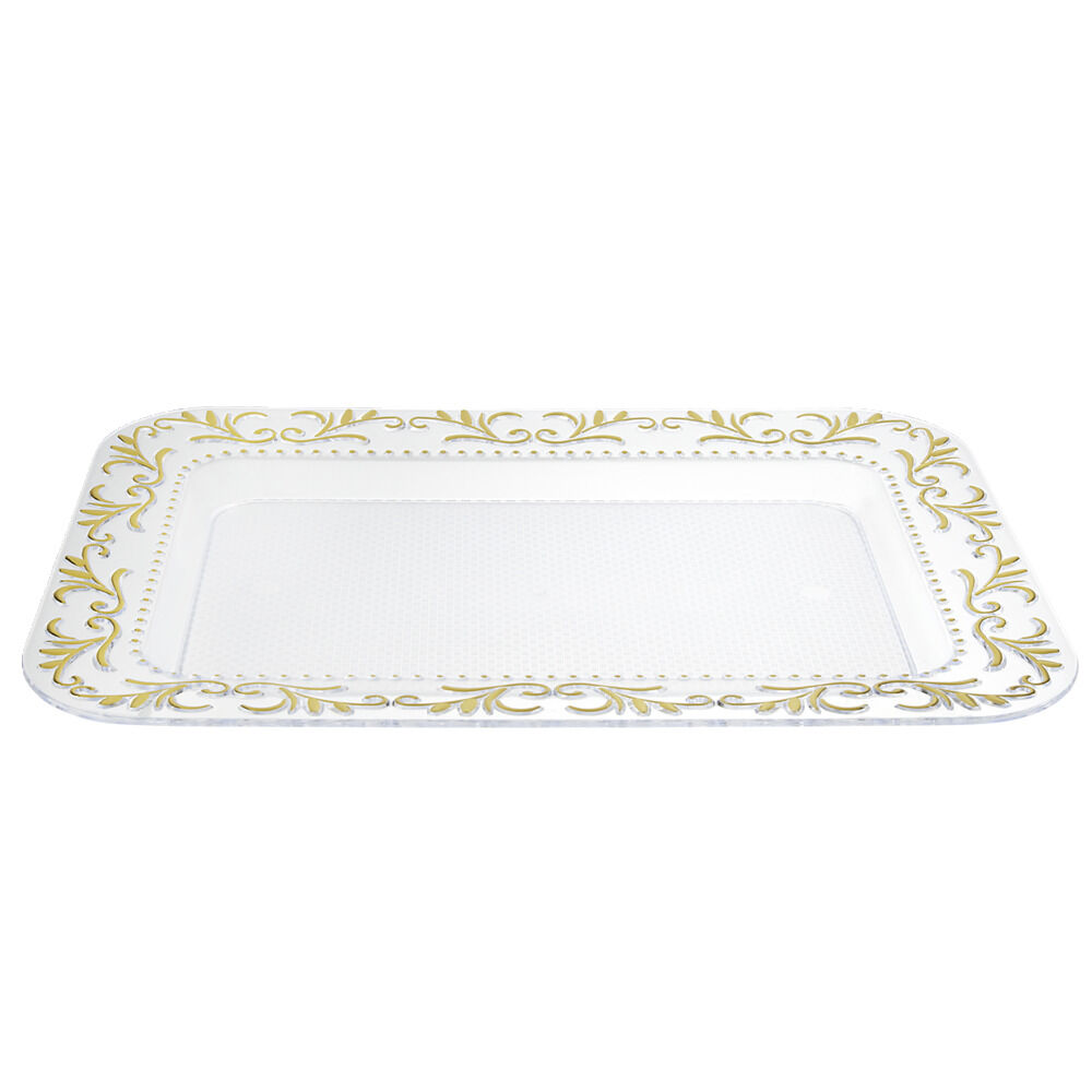 Plateau en plastique décor oriental doré 38x27xH2,5cm