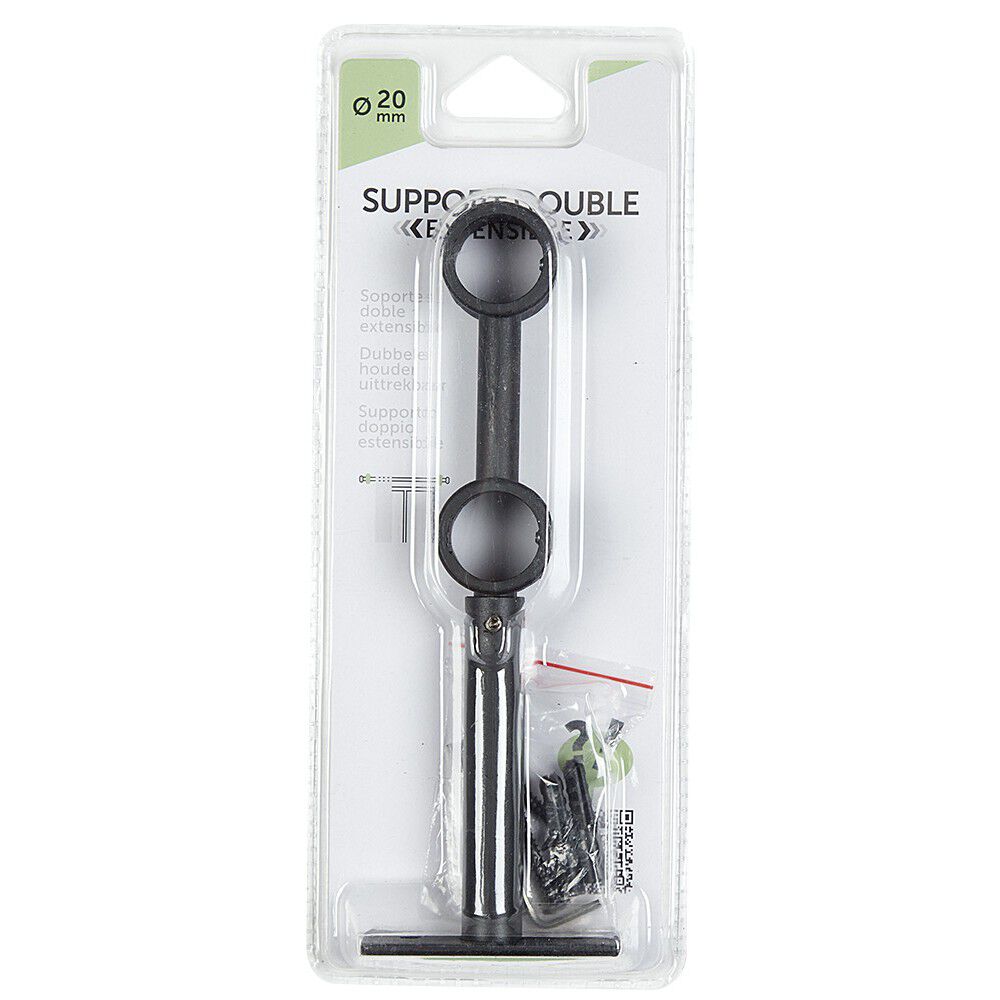 Support double métal noir